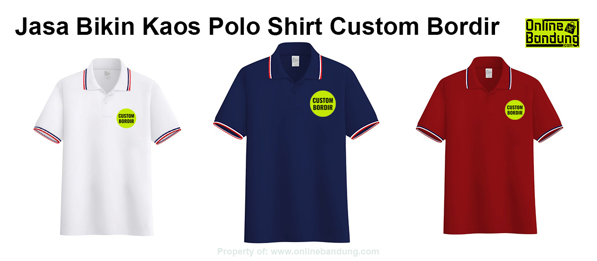 Ilustrasi layanan: Jasa Bikin Kaos Polo Shirt Custom Bordir Online Bandung